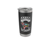 Easily Distracted By Dogs Spinone Italiano Dog Lover Vaso térmico de acero inoxidable de doble pared