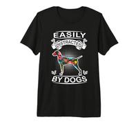 Easily Distracted by Dogs Vizsla Funny Dog Lover Camiseta Premium