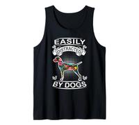 Easily Distracted by Dogs Vizsla Funny Dog Lover Camiseta sin Mangas