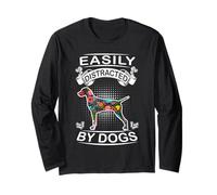 Easily Distracted by Dogs Vizsla Funny Dog Lover Manga Larga