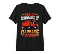 Easily Distracted by Garbage Trucks Fun Truck Driver Trucker Camiseta Premium