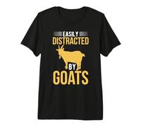 Easily Distracted by Goats Funny Goat Lover Animal Camiseta Premium