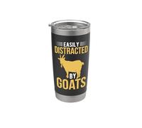 Easily Distracted By Goats Funny Goat Lover Animal Vaso térmico de acero inoxidable de doble pared