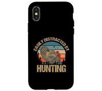 Easily Distracted by Hunting Funny Turkey Hunter Carcasa para iPhone X/XS