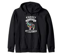 Easily Distracted by Llamas Funny Animal Llama Loves Sudadera con Capucha