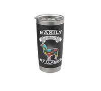 Easily Distracted By Llamas Funny Animal Llama Loves Vaso térmico de acero inoxidable de doble pared