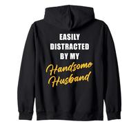 Easily Distracted by My Handsome Husband - Marriage Humor Sudadera con Capucha