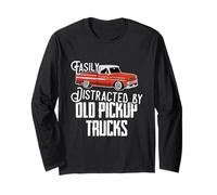 Easily Distracted by Old Pickup Trucks Men Women Funny Truck Manga Larga