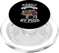 Easily Distracted by Pigs Funny Animal Pig Loves PopSockets PopGrip para MagSafe