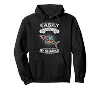 Easily Distracted by Sharks Funny Fish Shark Loves Sudadera con Capucha