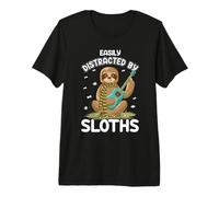 Easily Distracted by Sloths Animal Lovers Sarcasm Sloth Camiseta Premium