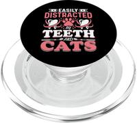 Easily Distracted by Teeth and Cats - Dentist Oral Hygienist PopSockets PopGrip para MagSafe