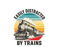 Easily Distracted By Trains: Funny Lined Notebook for Train Lovers and Railroad Enthusiasts