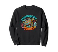 Easily Distracted by Turtles Cute Funny Sea Turtle Lover Sudadera
