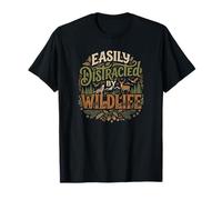 Easily Distracted by Wildlife Nature Lover Hiking Outdoor Camiseta