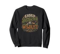 Easily Distracted by Wildlife Nature Lover Hiking Outdoor Sudadera