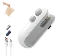 Easilyous Mini Sealing Machine, Easilyous Vacuum Sealer, Ampltulastd Bag Sealer, 2025 2-in-1 USB-C Rechargeable Snack Bag Sealer, Snacks Mini Bag Sealer (White-1pcs)