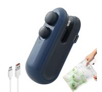 Easilyous Vacuum Sealer. Ampltulastd Bag Sealer, 2-in-1 USB-C Rechargeable Snack Bag Sealer - for Lasting Freshness, Portable Mini Snacks Bag Sealer (Blue 1 PCS)
