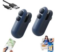 Easilyous Vacuum Sealer, Ampltulastd Bag Sealer, Mini Sealer Household Hand Pressure Sealer, Portable Snack Plastic Bag Heat Sealing Machine, Small Household Hand Pressure Bag Cutter (Blue*2)