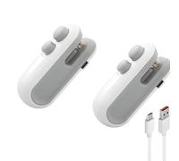 Easilyous Vacuum Sealer, Ampltulastd Bag Sealer, Mini Sealers Small, USB-C Rechargeable Mini Sealers Household Hand Pressure Bag Cutter Portable Snack Plastic Bags Heat Sealing Machine (White 2Pcs)