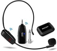 EASJOY Micrófono Inalámbrico,Micrófono de Diadema Inalámbrico, UHF Wireless Microphone con Pantalla Digital LED,para Amplificador/Altavoz/Sistema PA