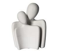 Easnea Estatua de figura abstracta, regalos para parejas, decoración de escultura de pareja de cerámica, estatua de amor creativa para decoración de sala de estar, dormitorio, oficina (blanco mate)