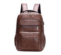 Easnea Mochila de piel sintética para laptop, mochila casual para laptop, bolsa de negocios, mochila de hombro para viajes, bolsa para laptop universitaria con puerto de carga USB para mujeres y