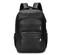 Easnea Mochila de piel sintética para laptop, mochila casual para laptop, bolsa de negocios, mochila de hombro para viajes, bolsa para laptop universitaria con puerto de carga USB para mujeres y