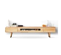 Easnuroz Mueble De TV Moderno TV Stand Unidad Con Ventana De Visualización TV Gabinete Entretenimiento Moderno Media Console Center Con Patas De Madera, Doble Puerta Del Gabinete De TV Para Sala(Wood,