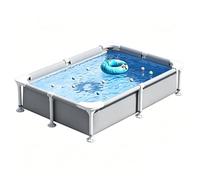 Easnuroz Piscina Rectangular Con Estructura Metálica 120-400 Cm Piscina Con Estructura Para Exteriores Piscina Elevada Con Estructura Piscina Con Estructura De Acero Y Paredes Laterales(259*170*61cm)