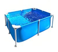 Easnuroz Piscina Rectangular con Estructura Metálica De 120-400 Cm Piscina Elevada para Jardín Ideal para Niños Y Familias Piscina Compacta con Estructura De Acero(120 * 92 * 33cm)