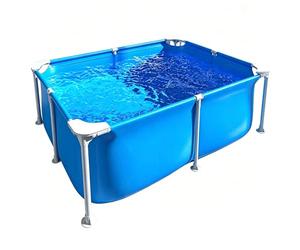 Easnuroz Piscina Rectangular con Estructura Metálica De 120-400 Cm Piscina Elevada para Jardín Ideal para Niños Y Familias Piscina Compacta con Estructura De Acero(150 * 105 * 45cm)