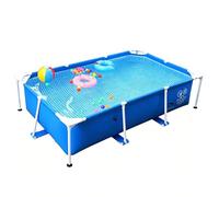Easnuroz Piscina Rectangular con Estructura Metálica Piscina Rectangular Elevada De 300-450 Cm Piscina/bañera Interior Piscina Doméstica con Estructura Reforzada(300 * 200 * 75cm)