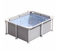 Easnuroz Piscina rectangular de 150-300 cm, piscina sobre el suelo de metal para adultos, material laminado de PVC de 3 capas, incluye parches de reparación (180 x 140 x 60 cm)