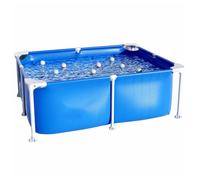 Easnuroz Piscinas De Marco Piscina Rectangular De Metal 120/150/180cm Piscina Plegable con Estructura for Patio Interior Y Exterior Fácil De Montar(150 * 105 * 45cm)