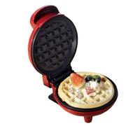 Easnuroz Tostadora Tostadora De Sándwiches Máquina para Hacer Gofres Prensa Máquina Portátil para Hacer Pasteles con Calentamiento por Ambos Lados Máquina para Preparar Desayunos En Casa(Rood)