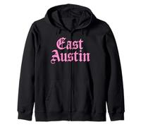 East Austin Texas 512 737 Activismo artístico Mexicano Americano Rosa Sudadera con Capucha