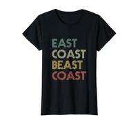 East Coast Beast Coast - Diseño Retro Vintage Camiseta gráfica económica, Mujer, Negro, XL