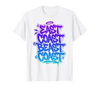 East Coast Beast Coast - Graffiti Street Tipografía Camiseta