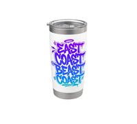 East Coast Beast Coast - Graffiti Street Tipografía Vaso térmico de acero inoxidable de doble pared