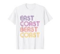 East Coast Beast Coast - Paleta de Atardecer Retro Vintage Camiseta gráfica económica, Hombre, Blanco, XL