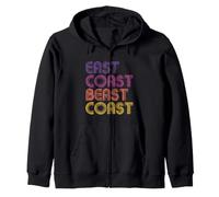 East Coast Beast Coast - Paleta de Atardecer Retro Vintage Sudadera con Capucha