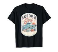 East Coast Girl Surfboard Beach Wave Vacaciones de Verano Camiseta