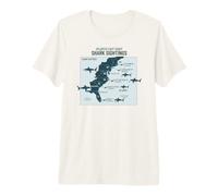 East Coast Shark Sightings Cool Map Camiseta Premium