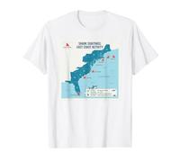 East Coast Shark Sightings Map Camiseta gráfica económica, Hombre, Blanco, M
