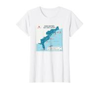 East Coast Shark Sightings Map Camiseta gráfica económica, Mujer, Blanco, S