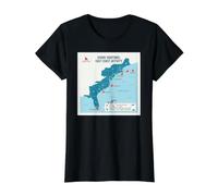 East Coast Shark Sightings Map Camiseta gráfica económica, Mujer, Negro, S