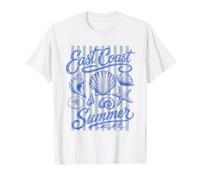 East Coast Summer Vintage Seashell Souvenir Beach Vacaciones Camiseta