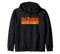 East Moriches, estilo retro de los años 80 de Nueva York Sudadera con Capucha