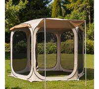 East Oak Tienda de campaña desplegable de 12 x 12 pies | Casa de Pantalla para Exteriores con 6 parasoles | Toldo instantáneo de Gran tamaño con Bolsa de Transporte portátil | Gazebo desplegable para